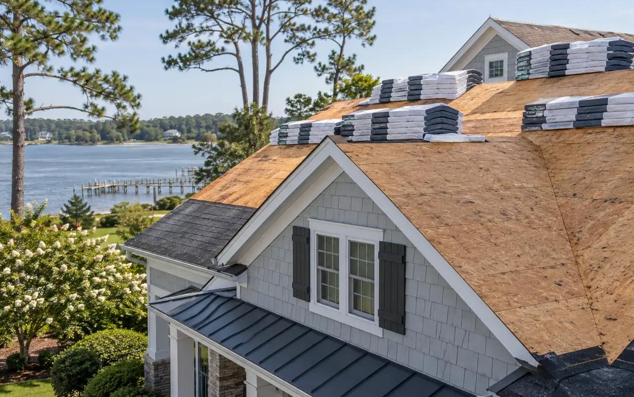 Residential roof replacement roof detail